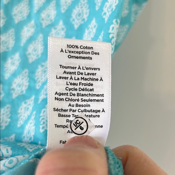 Sleeveless Aqua Patterned Top By Talbots - Picture 11 of 13